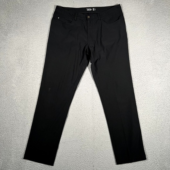 Straight Down Pants Mens 36x32 Black Slim‎ Fit Golf Performance Casual Preppy - Picture 1 of 11